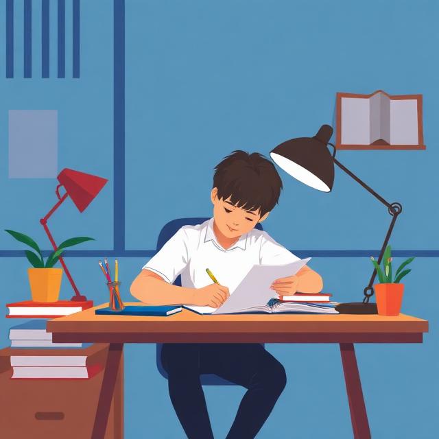 Students studying with study notes for exam preparation